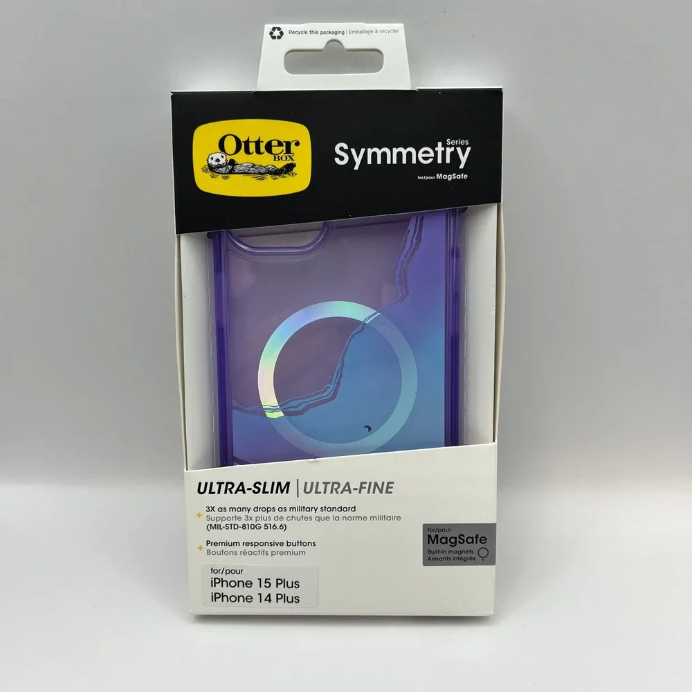 OtterBox Symmetry Series Case for iPhone 15 Plus 14 Plus Purple MagSafe 77-94849